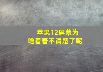 苹果12屏幕为啥看着不清楚了呢