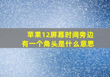 苹果12屏幕时间旁边有一个角头是什么意思