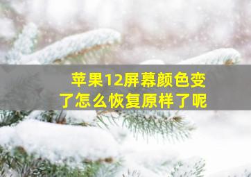 苹果12屏幕颜色变了怎么恢复原样了呢