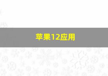 苹果12应用