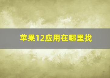 苹果12应用在哪里找