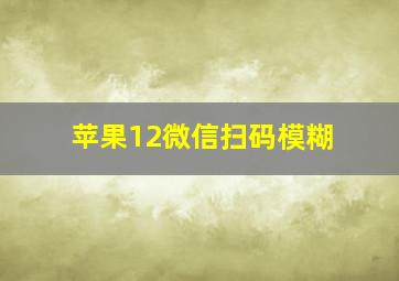 苹果12微信扫码模糊