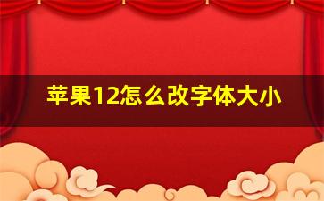 苹果12怎么改字体大小