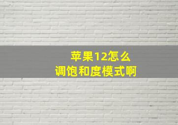 苹果12怎么调饱和度模式啊