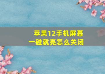 苹果12手机屏幕一碰就亮怎么关闭