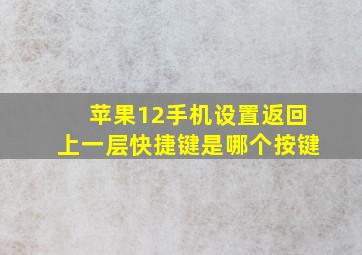 苹果12手机设置返回上一层快捷键是哪个按键