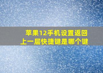 苹果12手机设置返回上一层快捷键是哪个键