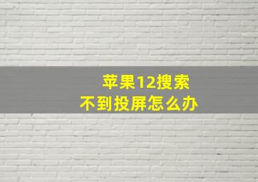 苹果12搜索不到投屏怎么办