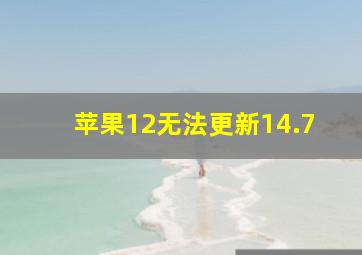 苹果12无法更新14.7