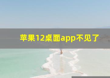 苹果12桌面app不见了