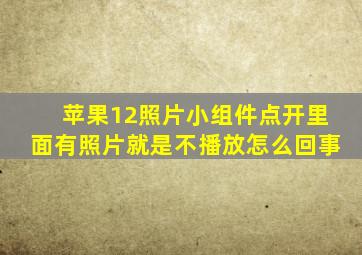 苹果12照片小组件点开里面有照片就是不播放怎么回事