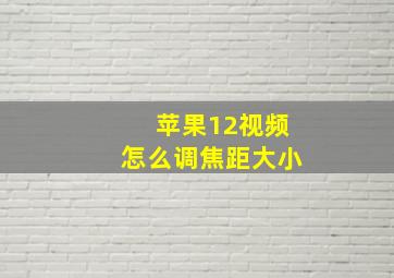 苹果12视频怎么调焦距大小