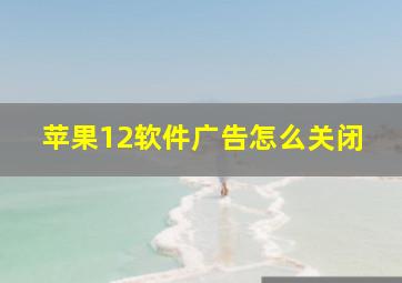 苹果12软件广告怎么关闭