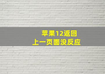 苹果12返回上一页面没反应