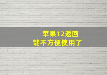 苹果12返回键不方便使用了