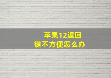 苹果12返回键不方便怎么办