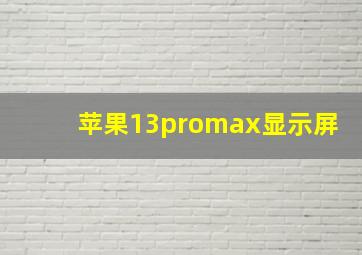 苹果13promax显示屏