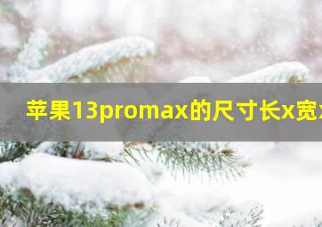 苹果13promax的尺寸长x宽x高