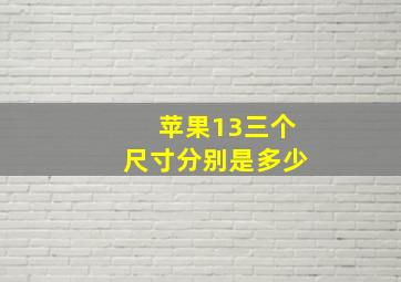 苹果13三个尺寸分别是多少