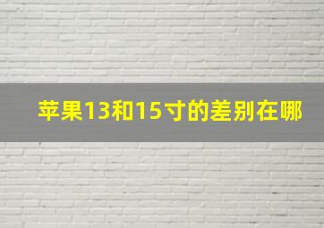 苹果13和15寸的差别在哪