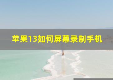 苹果13如何屏幕录制手机