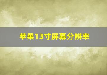 苹果13寸屏幕分辨率