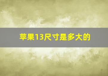 苹果13尺寸是多大的