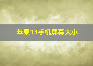 苹果13手机屏幕大小