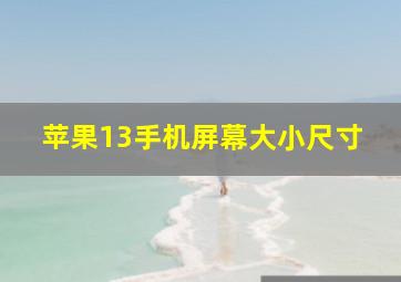 苹果13手机屏幕大小尺寸