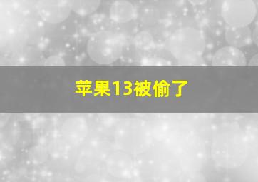 苹果13被偷了