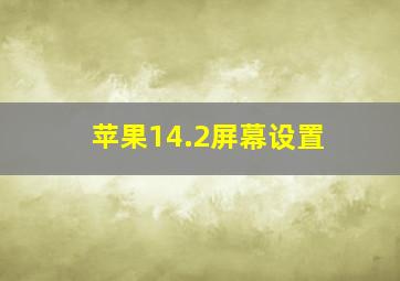 苹果14.2屏幕设置