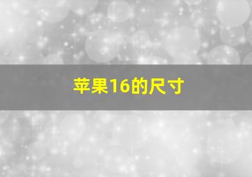 苹果16的尺寸