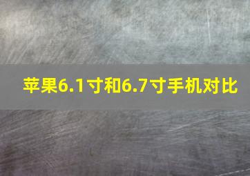 苹果6.1寸和6.7寸手机对比