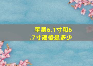 苹果6.1寸和6.7寸规格是多少