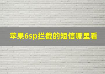 苹果6sp拦截的短信哪里看