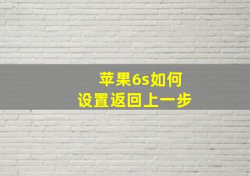 苹果6s如何设置返回上一步