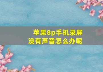 苹果8p手机录屏没有声音怎么办呢