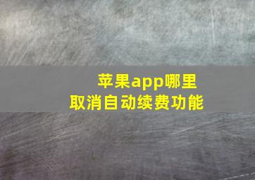 苹果app哪里取消自动续费功能