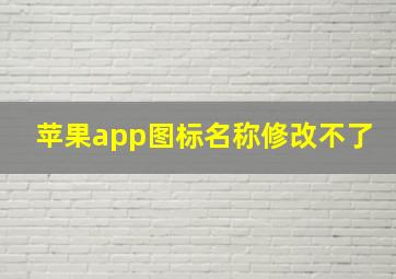 苹果app图标名称修改不了