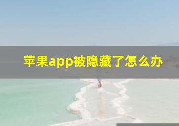 苹果app被隐藏了怎么办