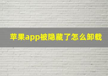 苹果app被隐藏了怎么卸载