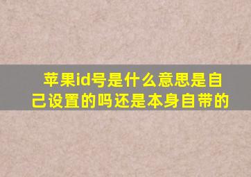 苹果id号是什么意思是自己设置的吗还是本身自带的