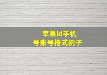 苹果id手机号账号格式例子