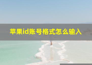 苹果id账号格式怎么输入