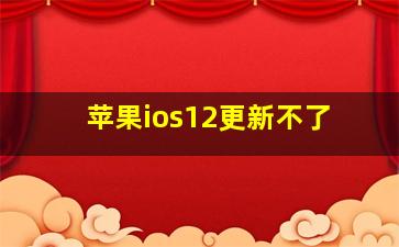 苹果ios12更新不了