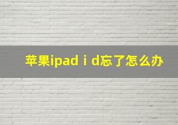 苹果ipadⅰd忘了怎么办