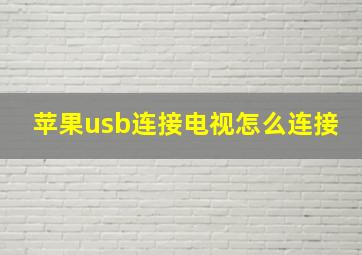 苹果usb连接电视怎么连接