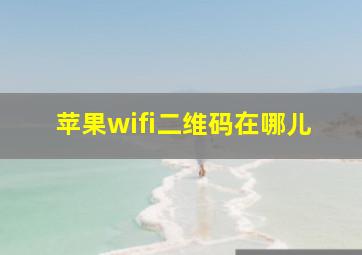 苹果wifi二维码在哪儿