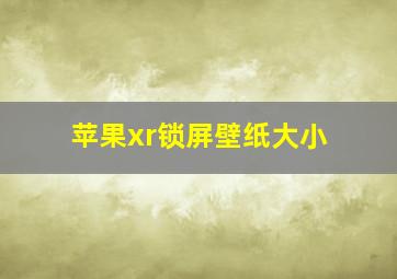 苹果xr锁屏壁纸大小