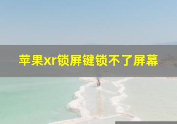 苹果xr锁屏键锁不了屏幕